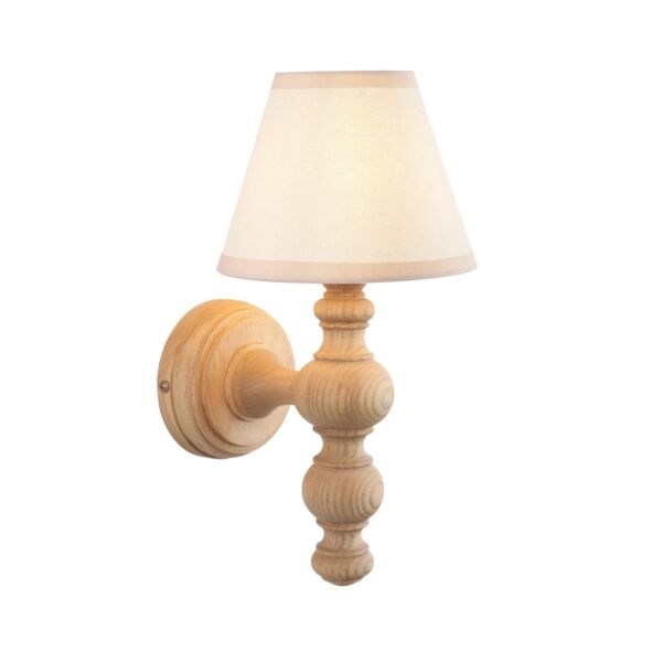 Endon Lighting - Bibury & Ivy 16cm - 114315 - Ash Wood Aged Brass Vintage White Wall Light