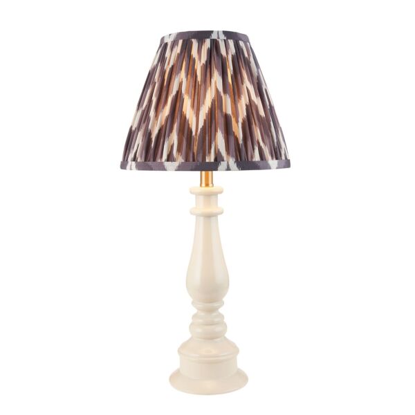 Endon Lighting - Myrtle & Zigzag 25cm - 116321 - White Warm Brass Grey Table Lamp With Shade