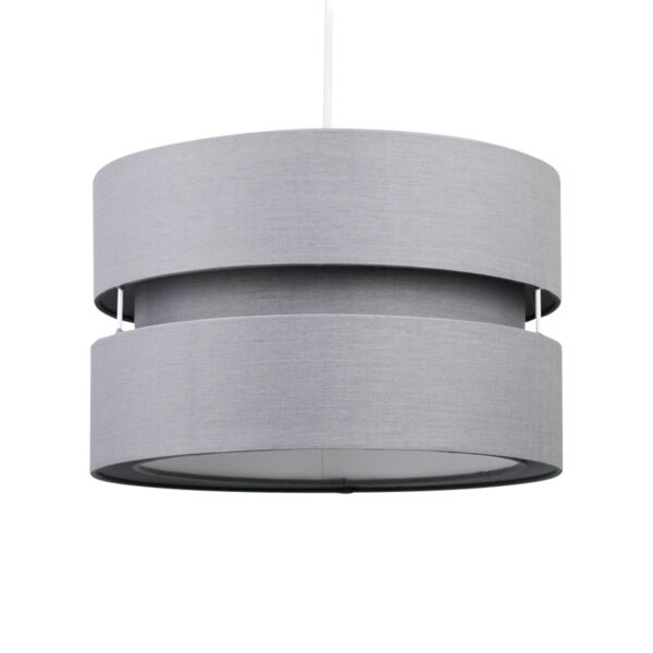 Grey Layered Easy Fit Drum Light Shade