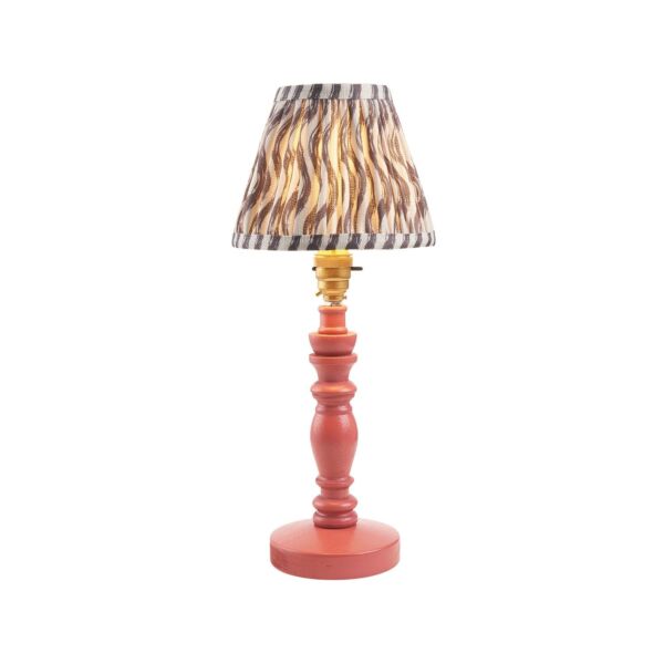 Endon Lighting - Bibury & Ripple 16cm - 115908 - Pink Aged Brass Grey Table Lamp With Shade