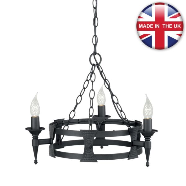 Elstead - Saxon SAX3-BLK Chandelier