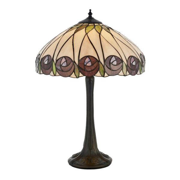 Interiors 1900 - Hutchinson - 64177 - Dark Bronze Tiffany Glass Table Lamp