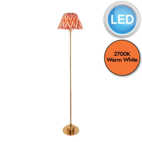 Endon Lighting - Burley Rechargeable & Zigzag 30cm - 114788 - LED Aged Brass Orange Touch Floor Lamp