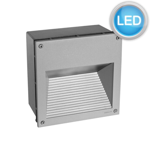 Norlys Lighting - Namsos - NAMSOS-WALL-AL - LED Brushed Aluminium Clear Glass IP65 Outdoor Recessed Marker Light