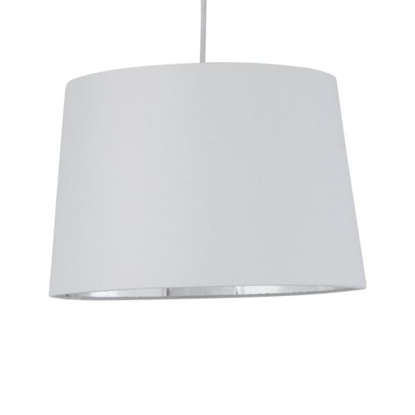 Zoey - White with Silver Inner 28cm Easy Fit Pendant or Lamp Shade