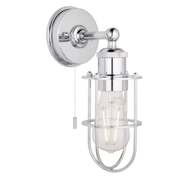 Attica - Chrome IP44 Pull Cord Bathroom Wall Light