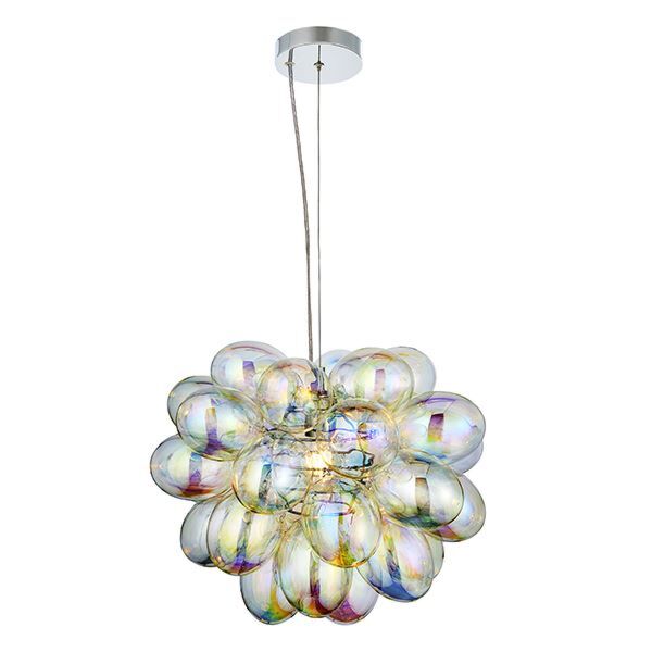 Endon Lighting - Infinity - 80123 - Chrome Iridescent Glass Ceiling Pendant Light