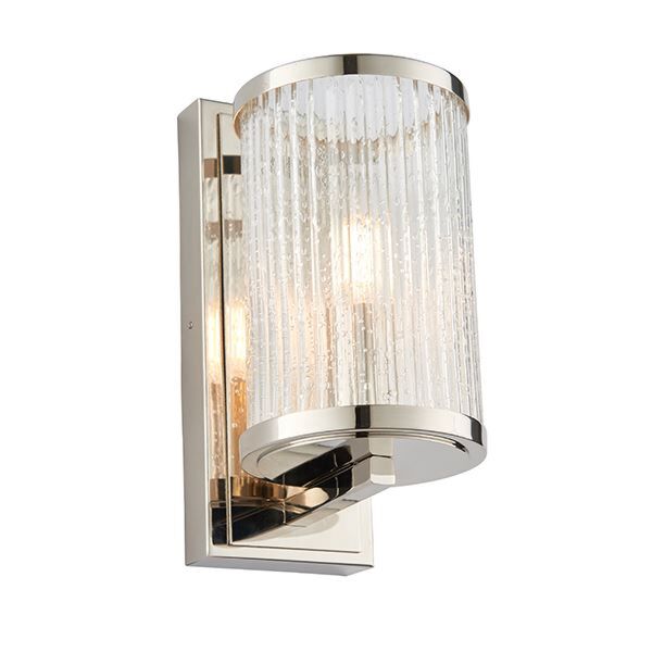 Endon Lighting - Easton - 76259 - Nickel Clear Bubbled Glass Wall Light