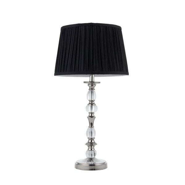 Interiors 1900 - Polina - 70812 - Nickel Black Table Lamp With Shade