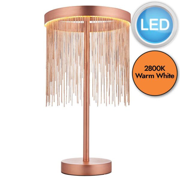 Endon Lighting - Zelma - 92179 - LED Brushed Copper Table Lamp