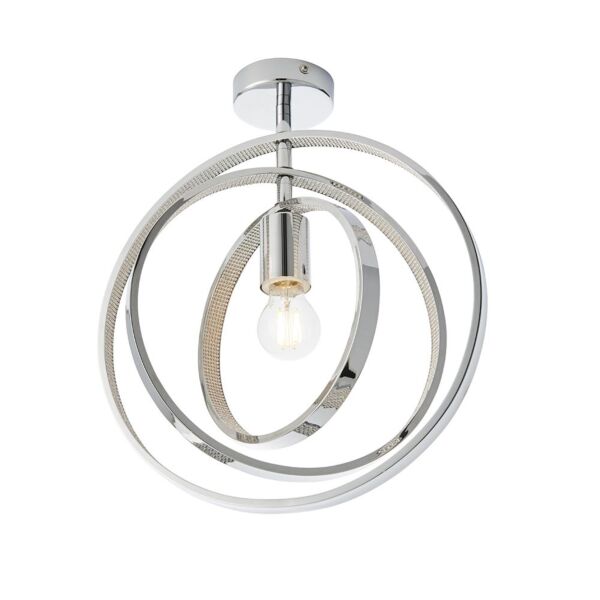 Endon Lighting - Merola - 96000 - Chrome Clear Faceted IP44 Bathroom Ceiling Flush Light