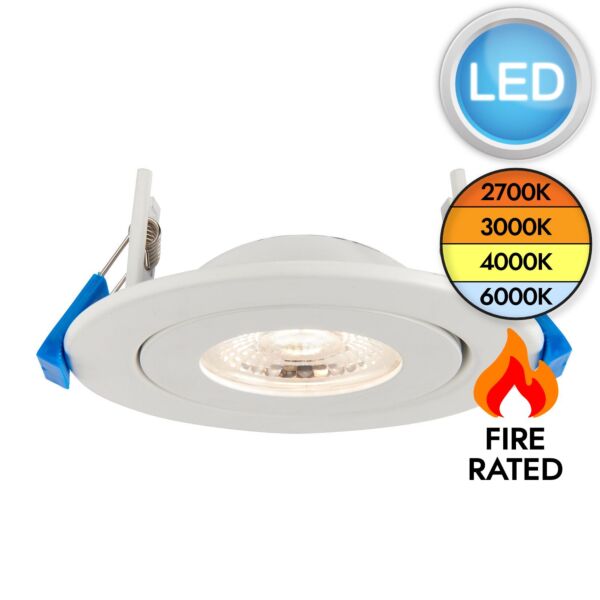 Saxby Lighting - Shield360 - 103029 - LED White IP44 Bathroom Recessed Fire Rated Ceiling Downlight