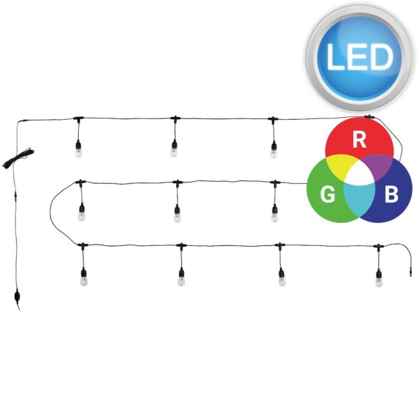 Saxby Lighting - Smart Festoon - 96198 - LED Clear Black 12 Light IP44 Outdoor Party Festoon Set