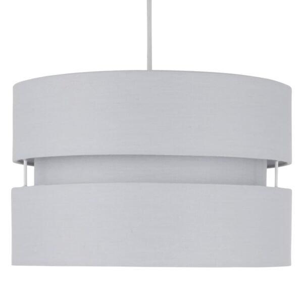 Light Grey Layered Easy Fit Drum Light Shade