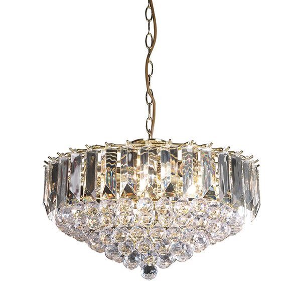 Endon Lighting - Fargo - FARGO-18BP - Brass Clear 6 Light Ceiling Pendant Light