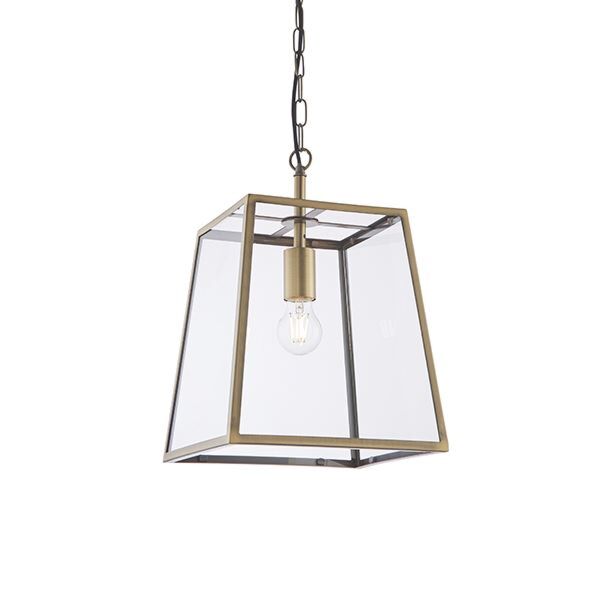 Endon Lighting - Hurst - 95835 - Antique Brass Clear Glass Ceiling Pendant Light