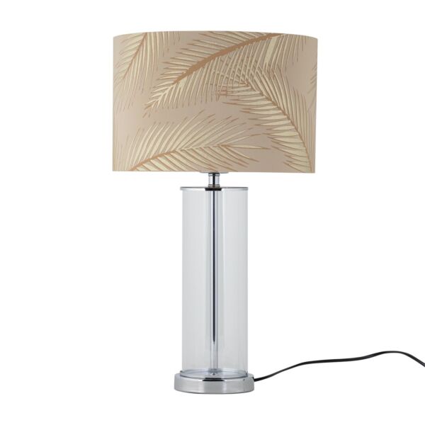 Aura - Chrome Table Lamp with Champagne & Gold Leaf Shade