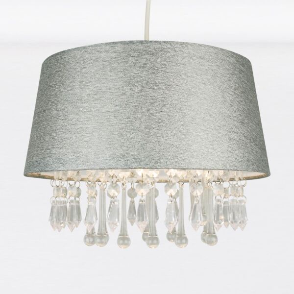 Sparkle Grey Jewelled Easy Fit Light Shade