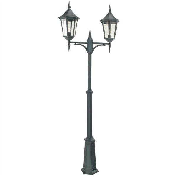 Norlys Lighting - Valencia Grande - VG6-BLACK - Black Clear 2 Light IP54 Outdoor Lamp Post