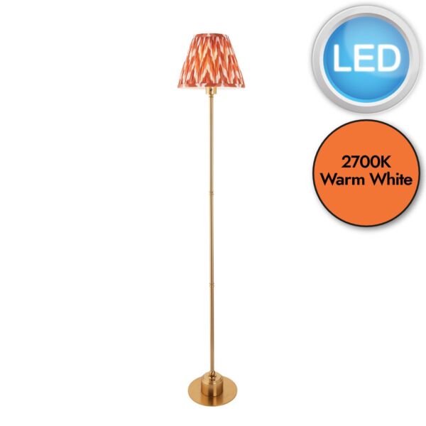 Endon Lighting - Burley Rechargeable & Zigzag 25cm - 114768 - LED Aged Brass Orange Touch Floor Lamp