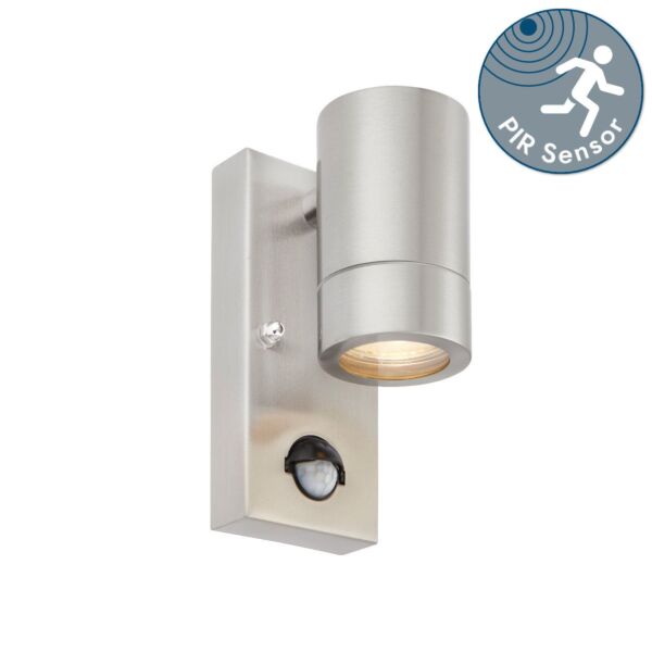 Saxby Lighting - Palin - 75431 - Stainless Steel Clear Glass IP44 Outdoor Sensor Wall Light