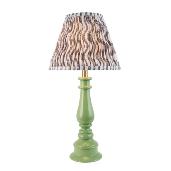 Endon Lighting - Myrtle & Ripple 25cm - 116335 - Green Warm Brass Grey Table Lamp With Shade