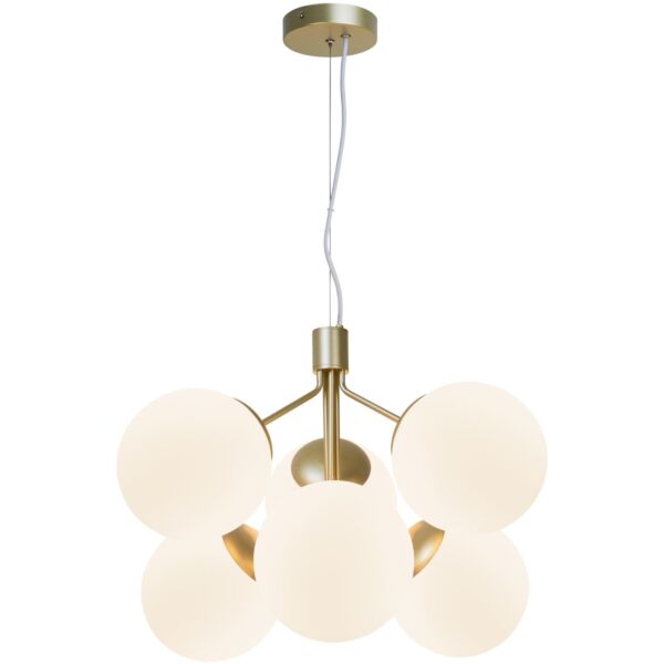 Nordlux - Ivona - 2112163035 - Brass Opal Glass 6 Light Ceiling Pendant Light