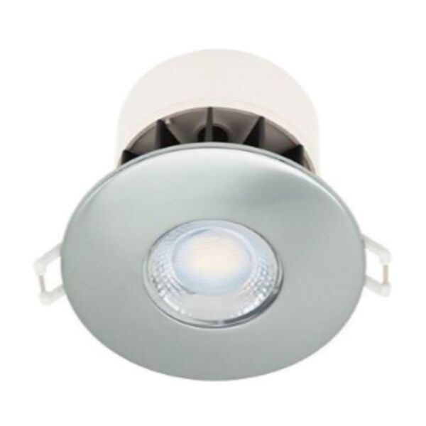 Set of 15 Fire Rated LED Bathroom Downlights - Brushed Steel IP65 Recessed Downlights