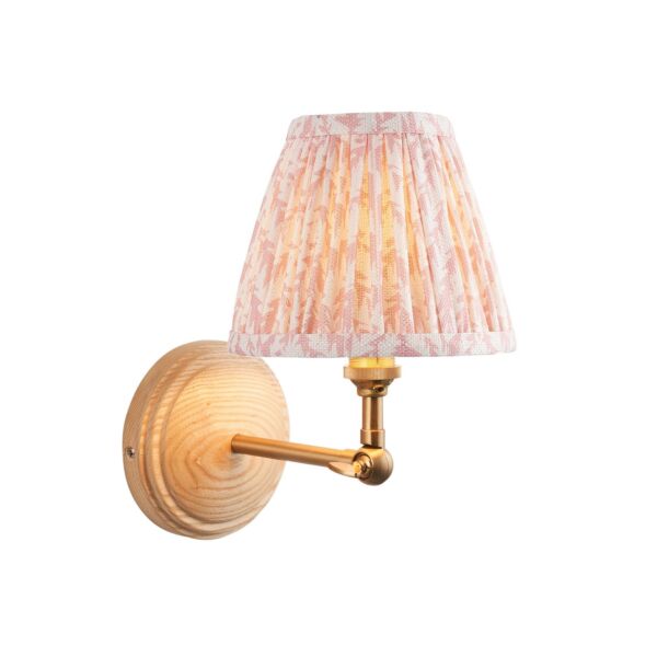 Endon Lighting - Wood Wing & Leaf 16cm - 115843 - Ash Wood Peach Wall Light