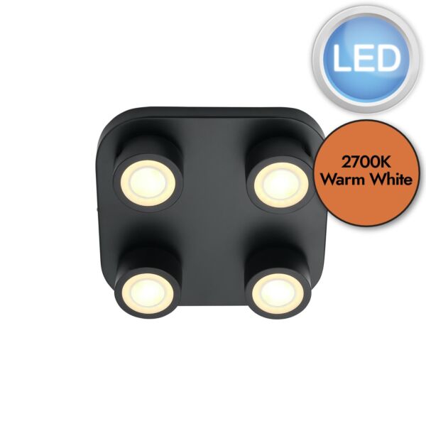 Nordlux - Clyde - 2412256003 - LED Black Flush Ceiling Light