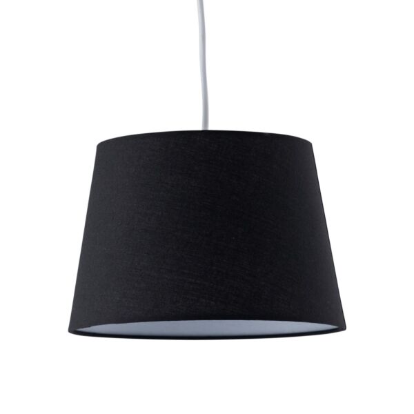 Black Cotton 23cm Tapered Cylinder Pendant or Lamp Shade