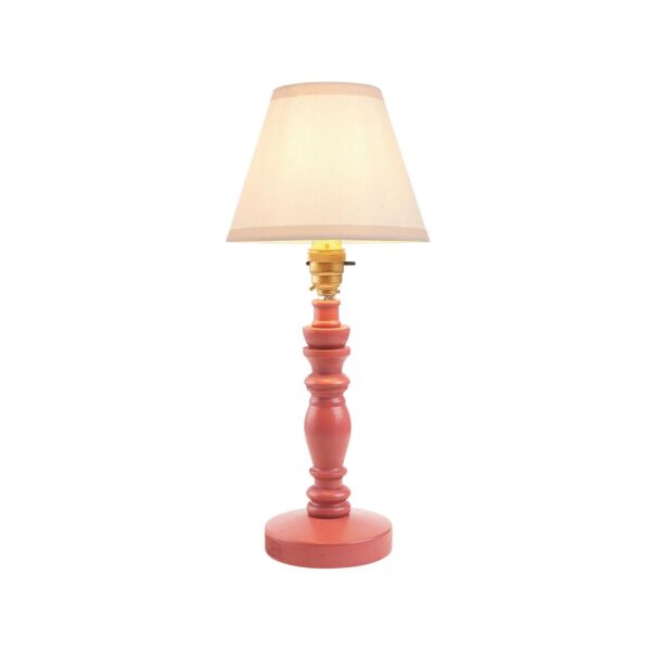 Endon Lighting - Bibury & Ivy 16cm - 115915 - Pink Aged Brass Vintage White Table Lamp With Shade