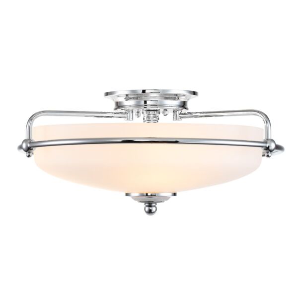 Quoizel Lighting - Griffin - QZ-GRIFFIN-F-PC - Chrome Opal Glass 3 Light Flush Ceiling Light