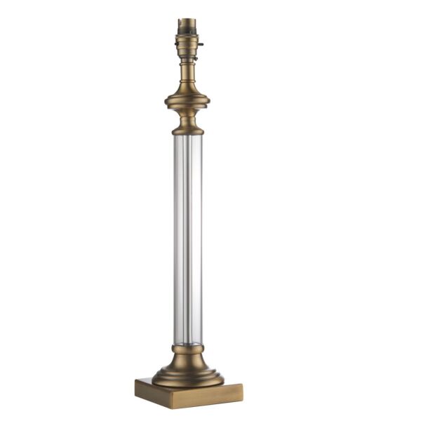 Endon Lighting - Avebury - 94350 - Antique Brass Clear Glass Base Only Table Lamp