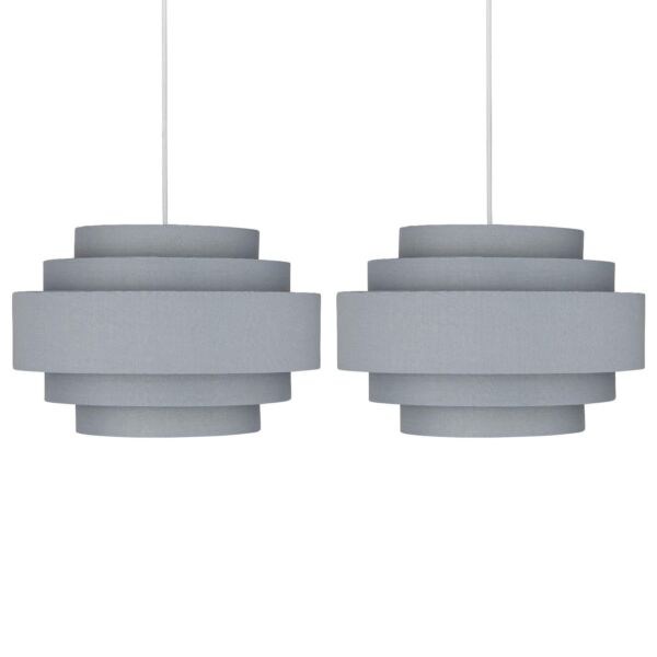 Pair of Dark Grey 5 Tier Light Shades