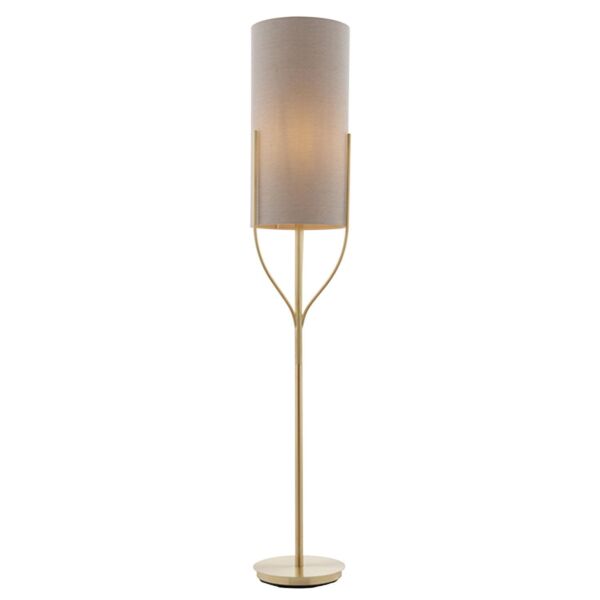 Endon Lighting - Fraser - 95466 - Satin Brass Natural Floor Lamp