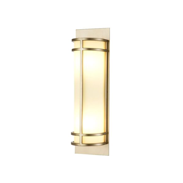 Feiss Lighting - Fusion - FE-FUSION2-PNBR - Natural Brass Opal Glass 2 Light Wall Washer Light