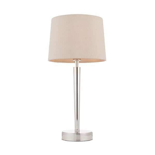 Endon Lighting - Syon - 72175 - Nickel Marble USB Power Output Table Lamp With Shade