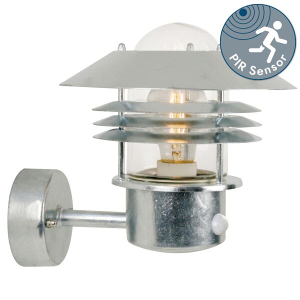 Nordlux - Vejers - 25101031 - Galvanized Steel Clear Glass IP54 Outdoor Sensor Wall Light