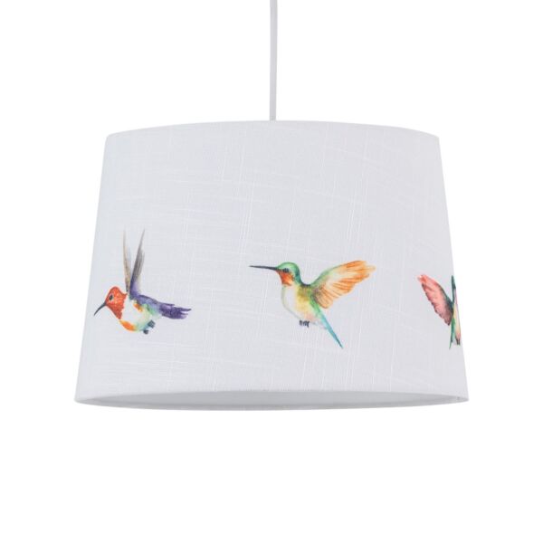 Hummingbird - Bird Print Linen Easy Fit 28cm Pendant or Table Lamp Shade