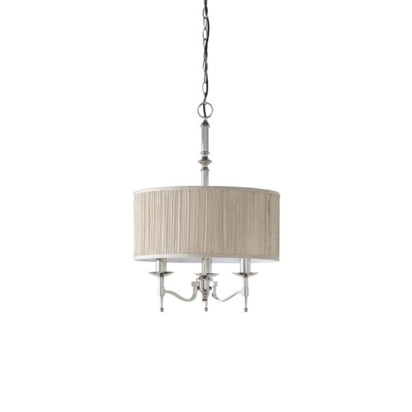 Interiors 1900 - Stanford - 63636 - Nickel Beige 3 Light Ceiling Pendant Light