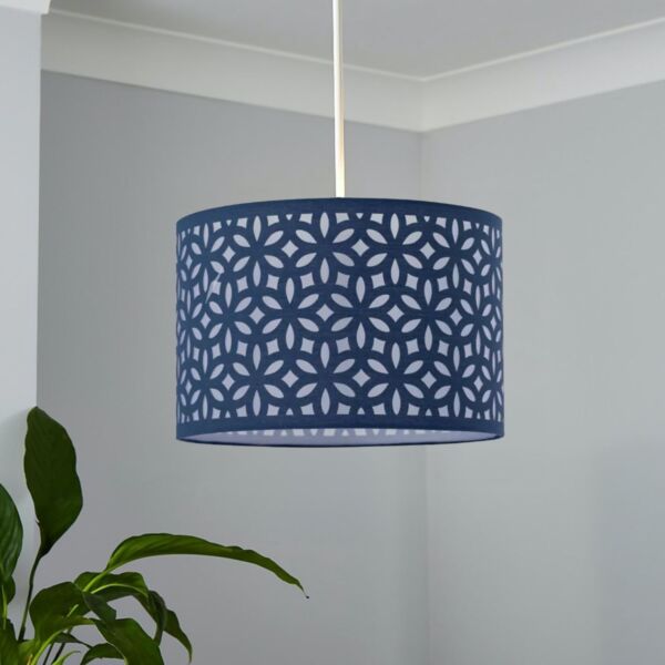 Navy Blue Laser Cut 33cm Pendant Lightshade