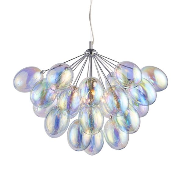 Endon Lighting - Infinity - 76450 - Chrome Iridescent Glass 6 Light Ceiling Pendant Light