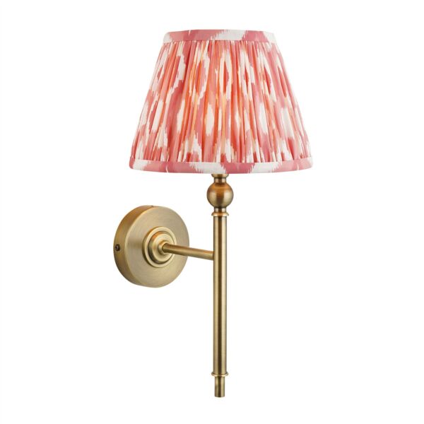 Endon Lighting - Lille - 118109 - Antique Brass Pink Wall Light