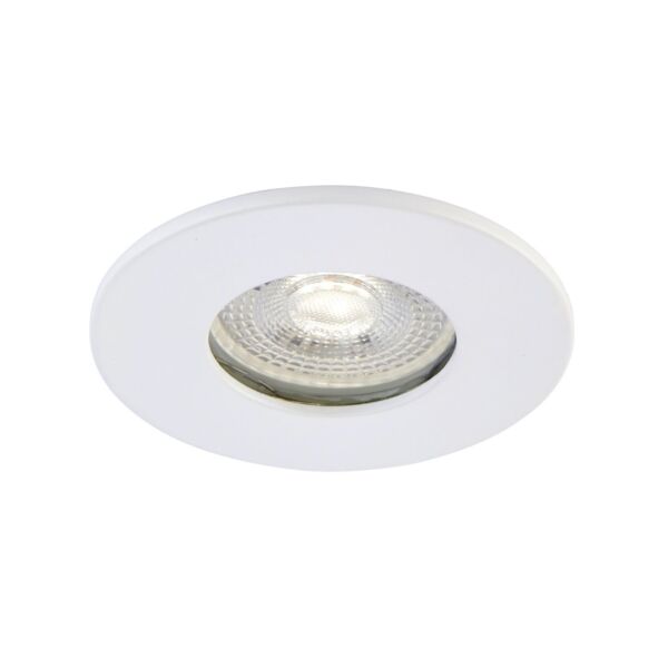 Saxby Lighting - Saxby ShieldONE 65 - 109807 & 111573 - White IP65 Fixed Bathroom Recessed Fire Rated Ceiling Downlight