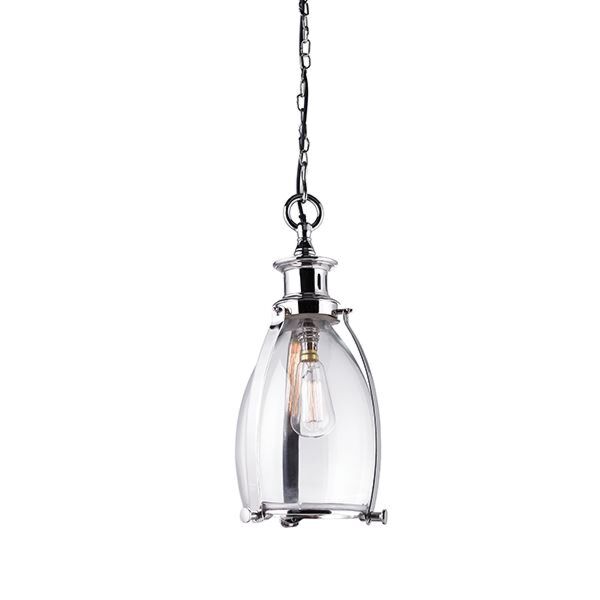 Endon Lighting - Storni - EH-STORNI-S - Nickel Clear Glass Ceiling Pendant Light