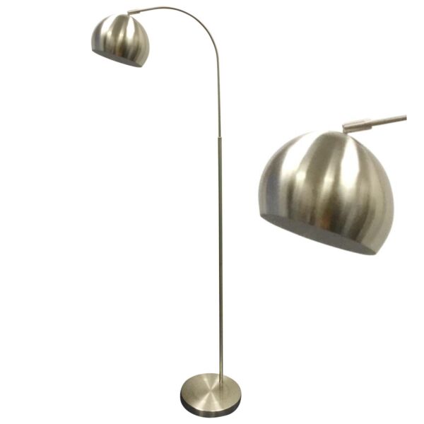 Satin Nickel Curved Dome Floor Lamp