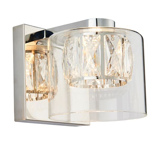 Endon Lighting - Verina - 76521 - Chrome Clear Crystal Glass Wall Light