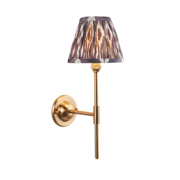 Endon Lighting - Dome T Bar & Ikat 16cm - 115616 - Aged Brass Grey Wall Light