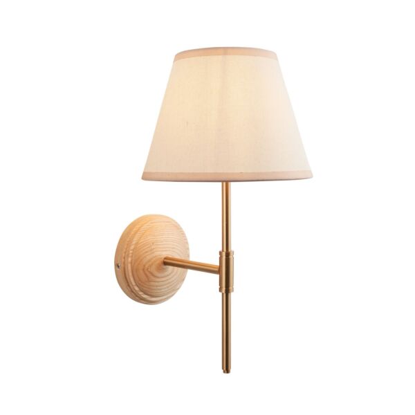 Endon Lighting - Wood T Bar & Ivy 20cm - 116114 - Ash Wood Vintage White Wall Light